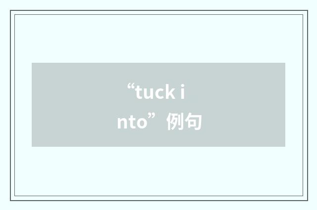“tuck into”例句