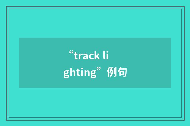 “track lighting”例句
