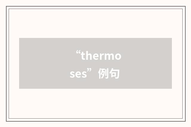 “thermoses”例句