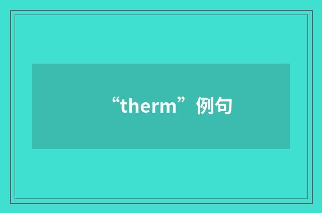 “therm”例句