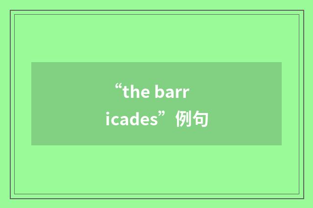 “the barricades”例句