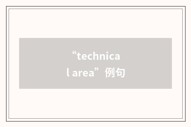 “technical area”例句