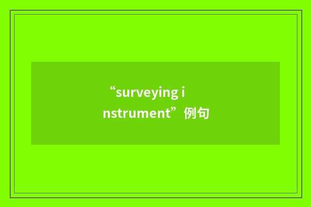 “surveying instrument”例句