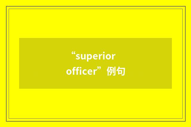 “superior officer”例句