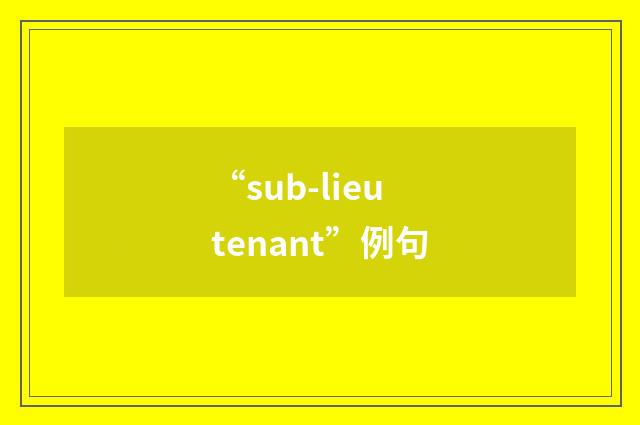 “sub-lieutenant”例句