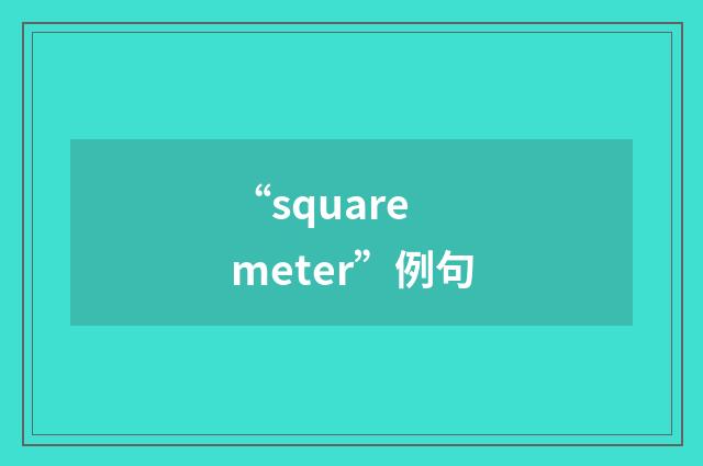 “square meter”例句