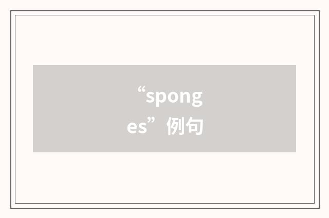 “sponges”例句