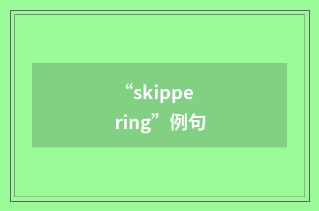 “skippering”例句