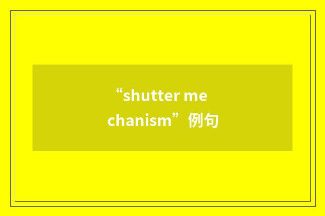 “shutter mechanism”例句