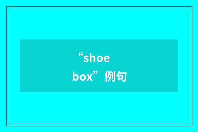 “shoe box”例句