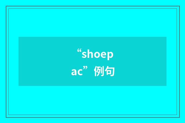 “shoepac”例句