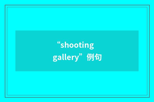 “shooting gallery”例句