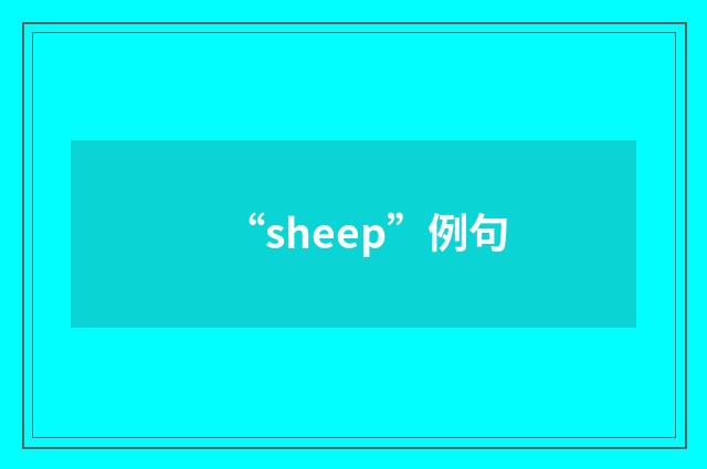 “sheep”例句