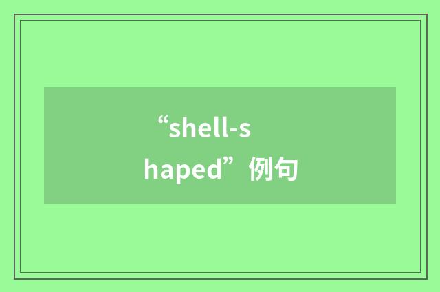 “shell-shaped”例句