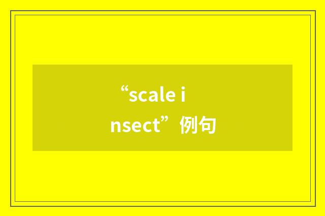 “scale insect”例句