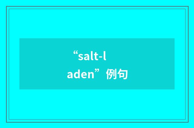 “salt-laden”例句