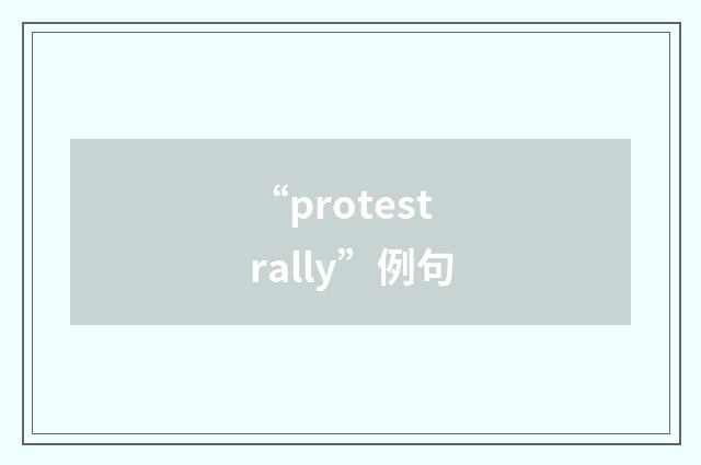 “protest rally”例句