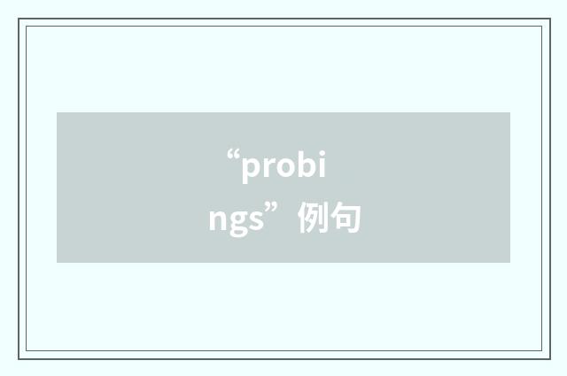 “probings”例句