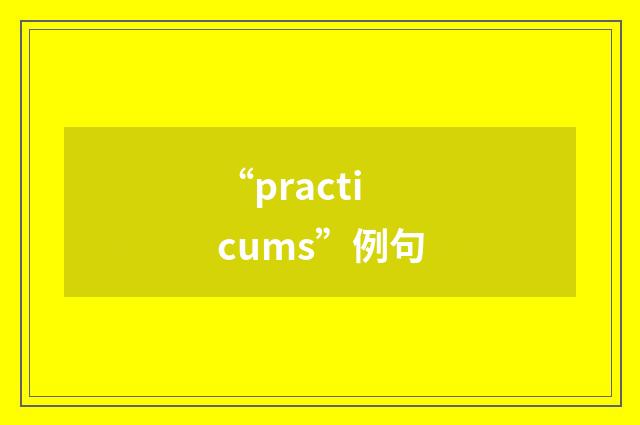 “practicums”例句