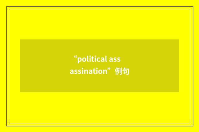 “political assassination”例句