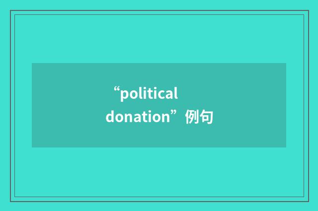 “political donation”例句