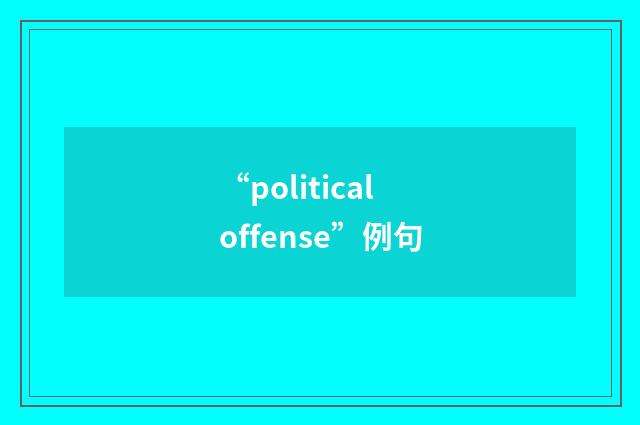 “political offense”例句