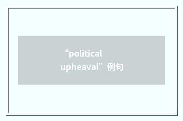 “political upheaval”例句