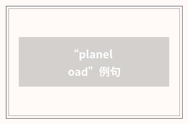 “planeload”例句