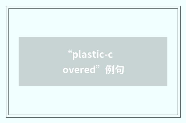 “plastic-covered”例句