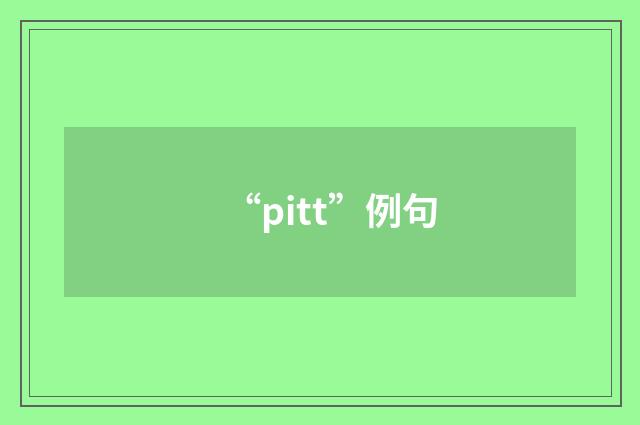 “pitt”例句
