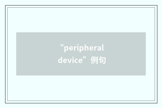 “peripheral device”例句