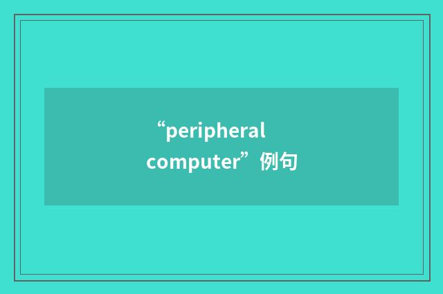 “peripheral computer”例句