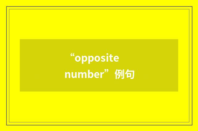 “opposite number”例句