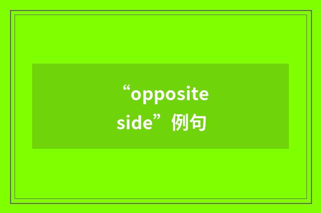 “opposite side”例句
