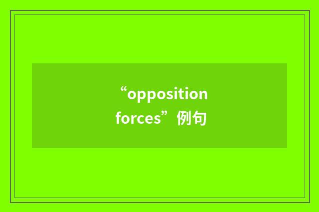 “opposition forces”例句