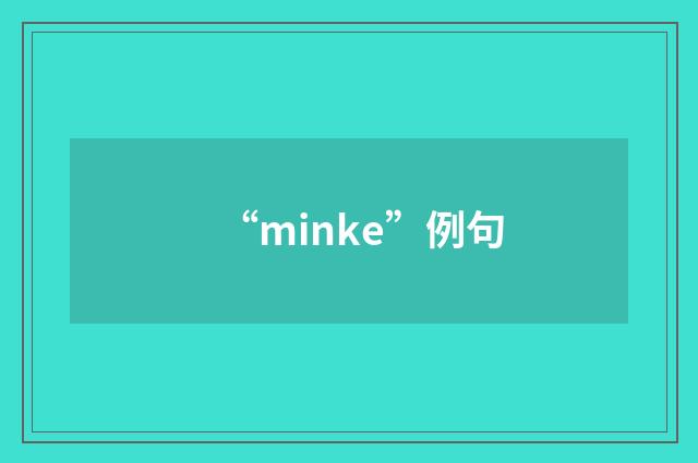 “minke”例句