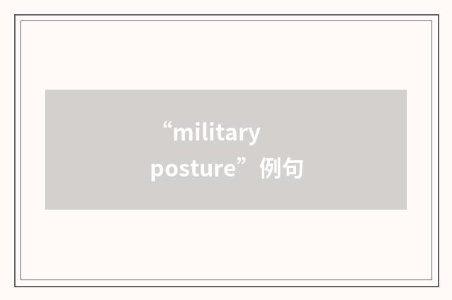 “military posture”例句