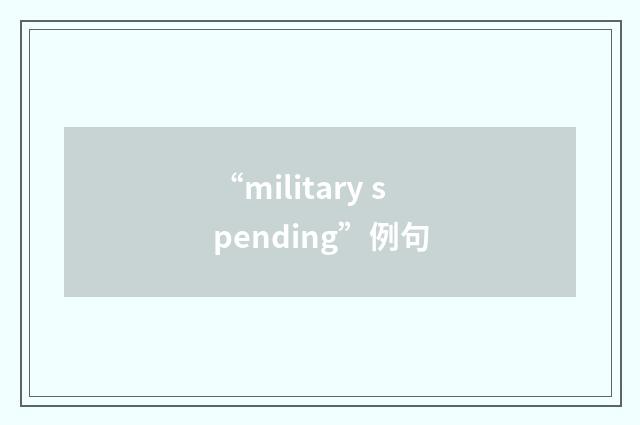 “military spending”例句