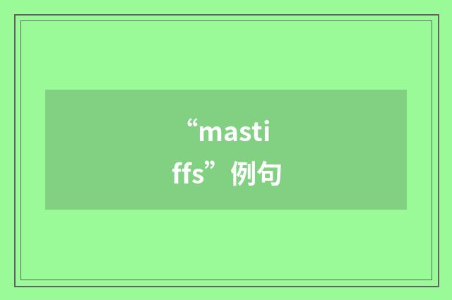 “mastiffs”例句
