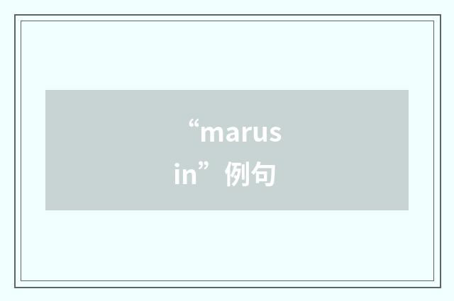 “marusin”例句