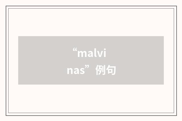 “malvinas”例句