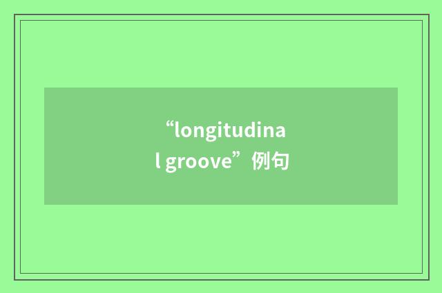 “longitudinal groove”例句