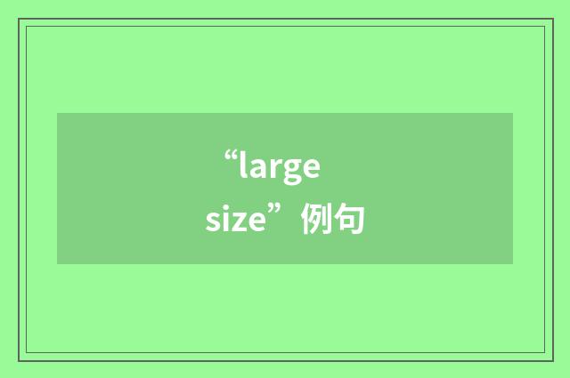 “large size”例句