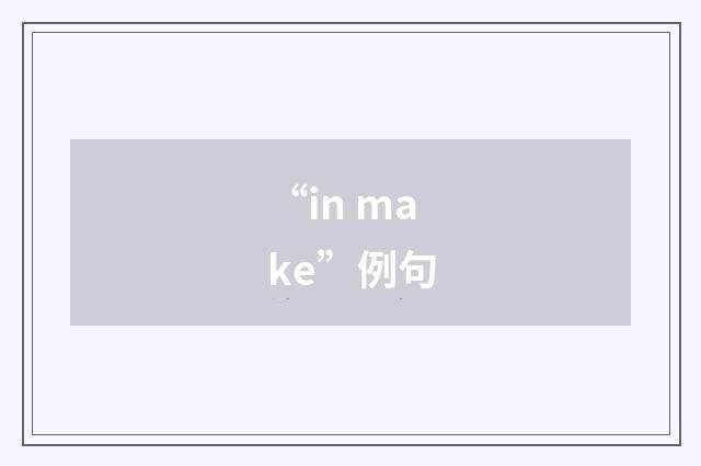 “in make”例句