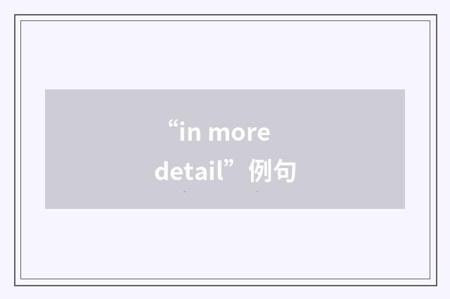 “in more detail”例句