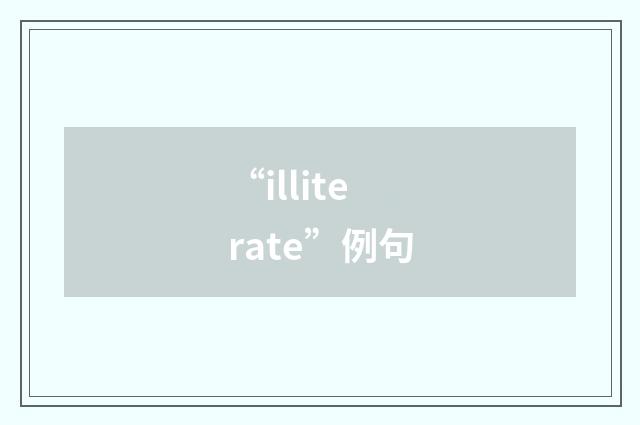 “illiterate”例句