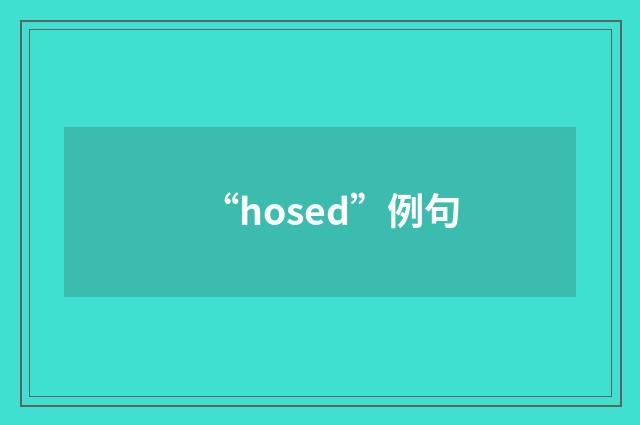 “hosed”例句