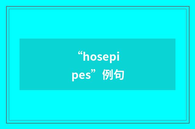 “hosepipes”例句