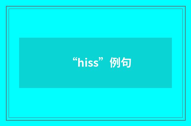 “hiss”例句