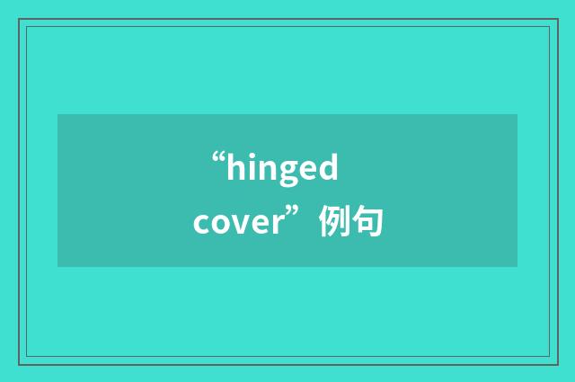 “hinged cover”例句